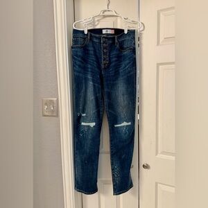 CAbi Blue Denim Jeans with Yellow Stitching